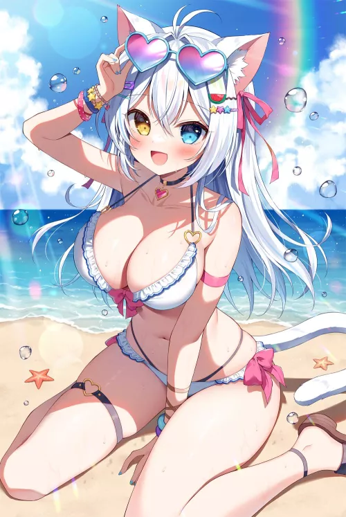 Catgirl that enjoys the beach