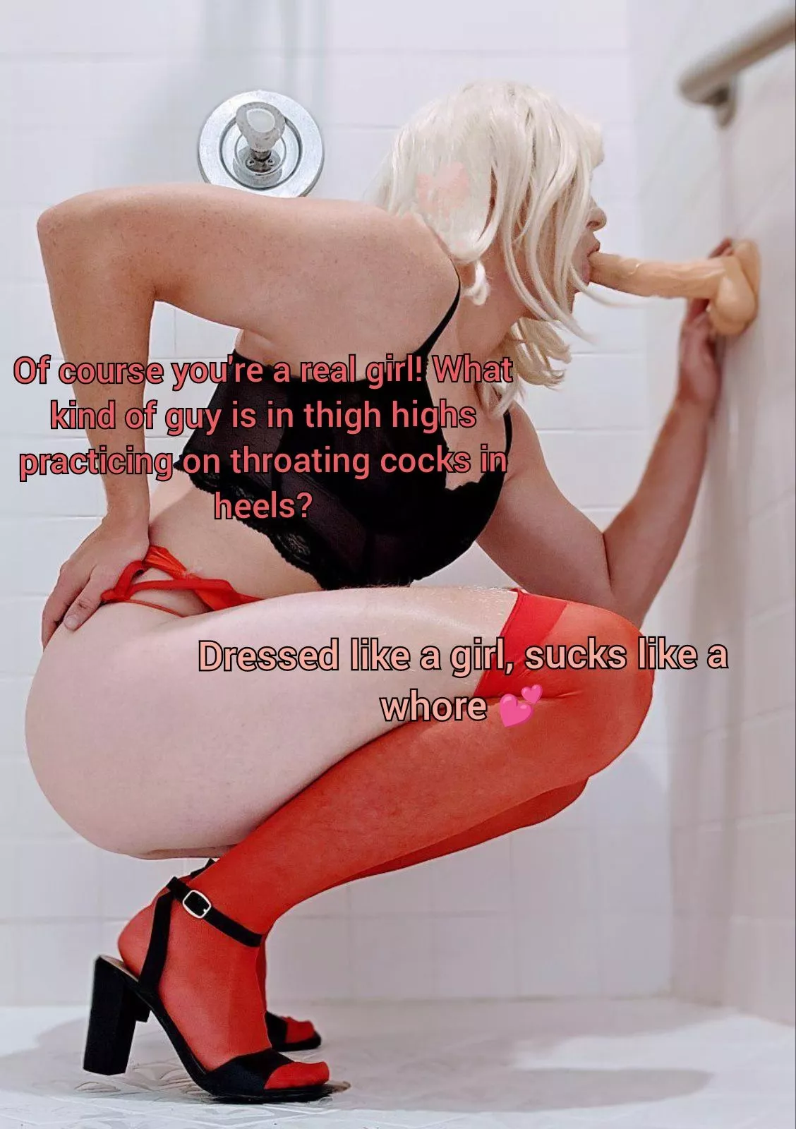 dressed like a girl 👧 sucks like a whore 😈