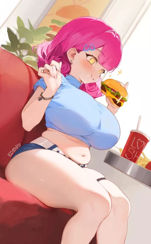 Enjoying Her Juicy Burger [Original]