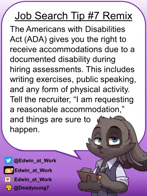Job Search Tip: Right To Request Accommodation (includes client horror story 🙀)