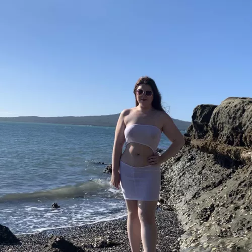 Beach day with my favorite sheer dress 🥰