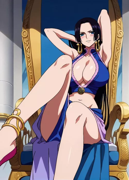 Boa Hancock sitting on throne!!!