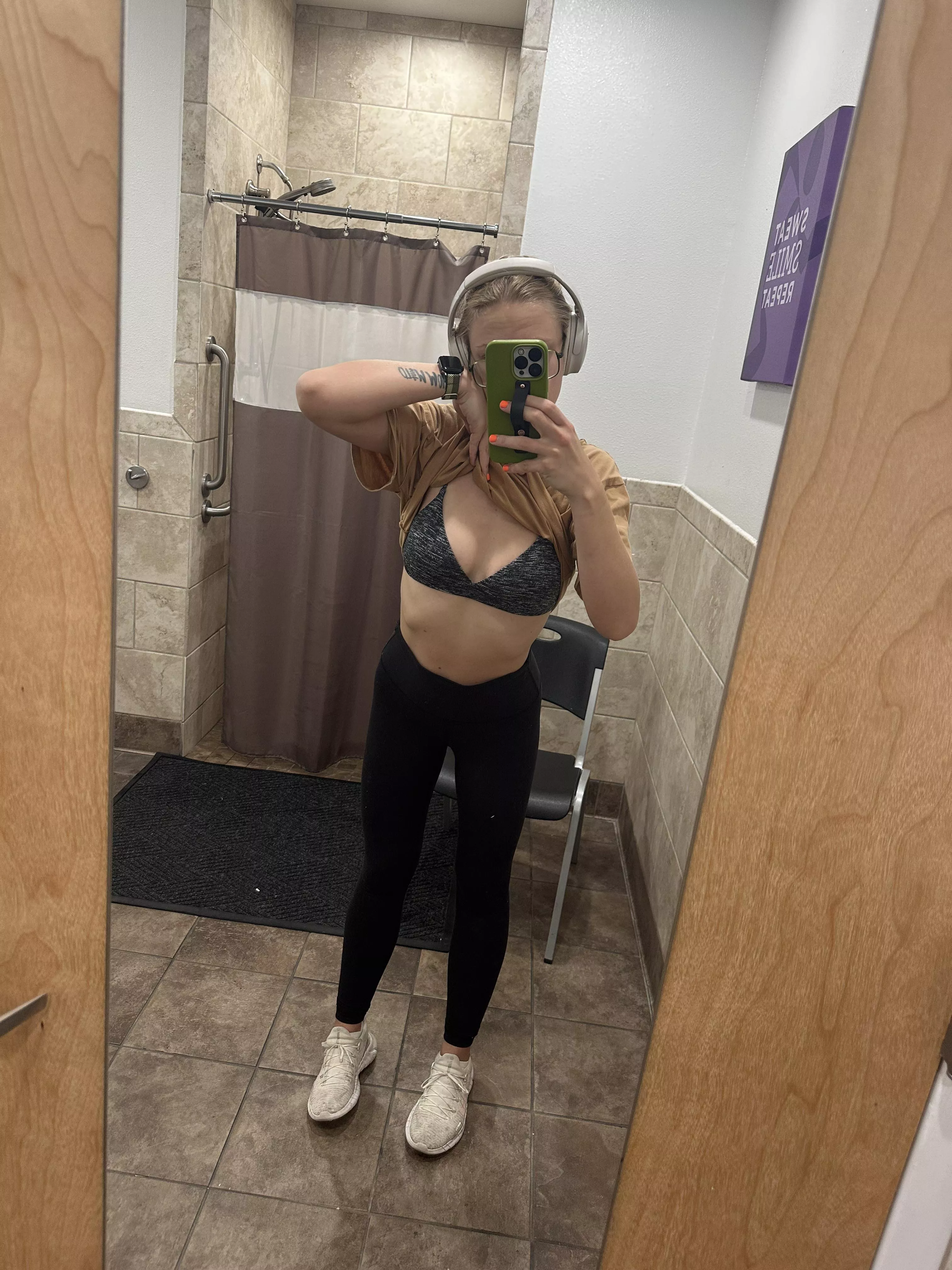 Dripping sweat down my chest 