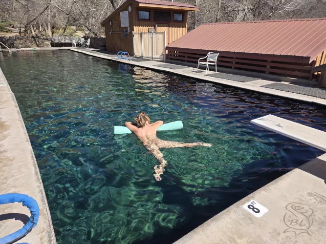 Everyday is Skinny Dipping Day at OLT's spring fed pool 🚫👙