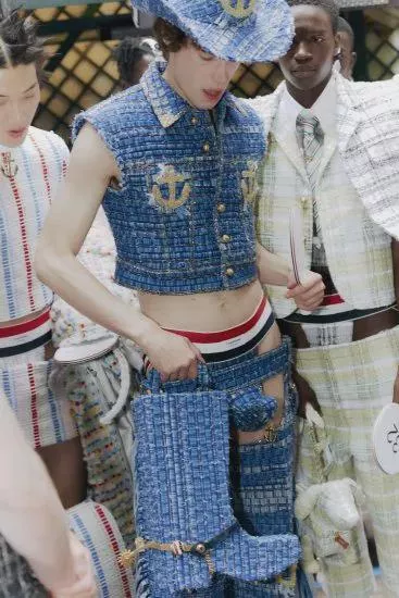 Jockstrap cowboy fashion show.  Do you show off your ass in public?  Three different jockstraps with crop tops.