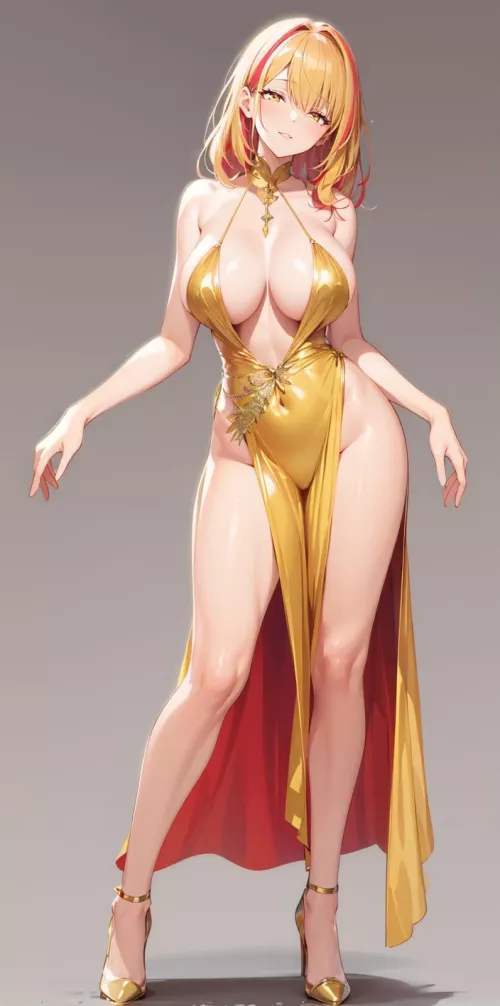 Long Golden Dress 
