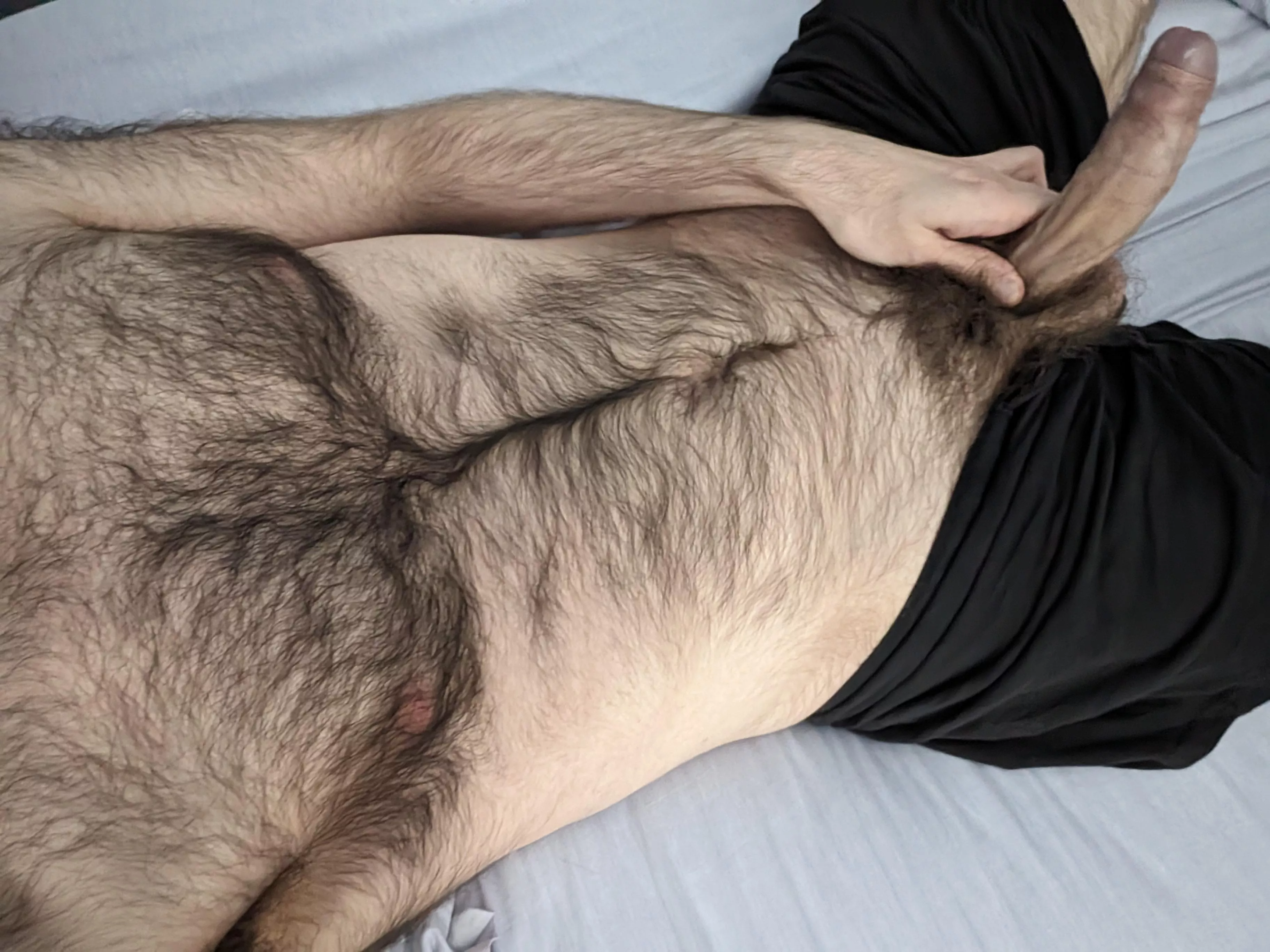 My hairy chest and dick are craving your attention once again 😇