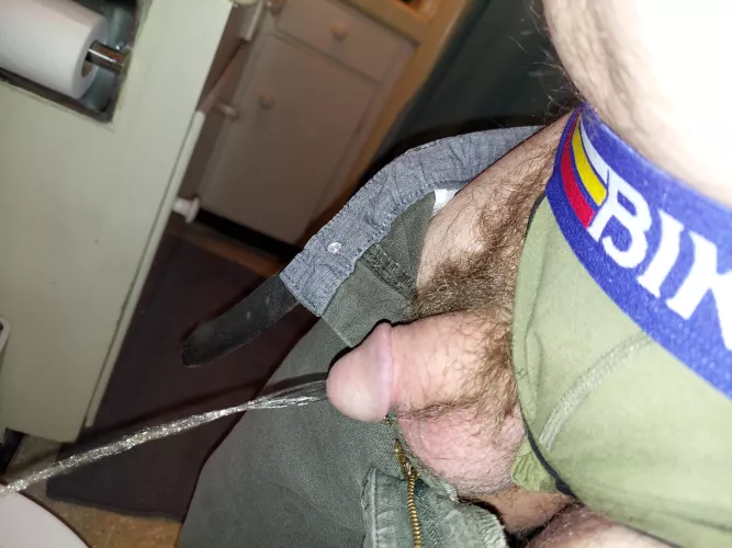My lil' cock pissing