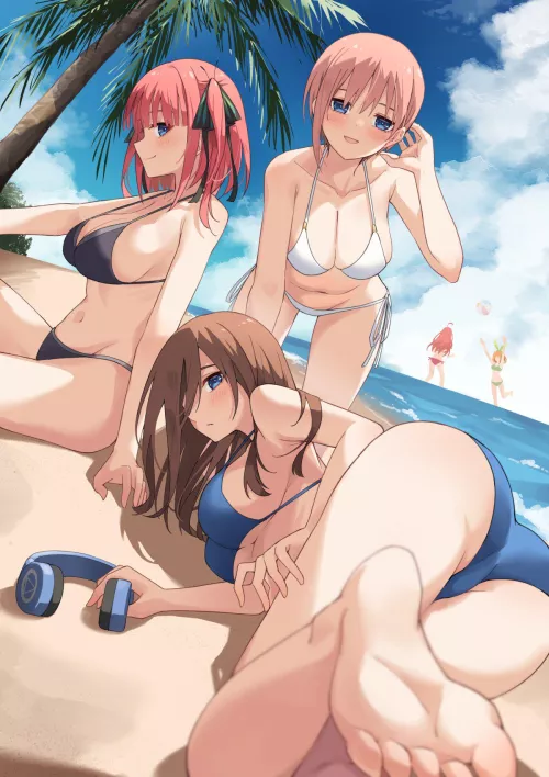 The Sisters Enjoying The Beach Together (Quintessential Quintuplets)