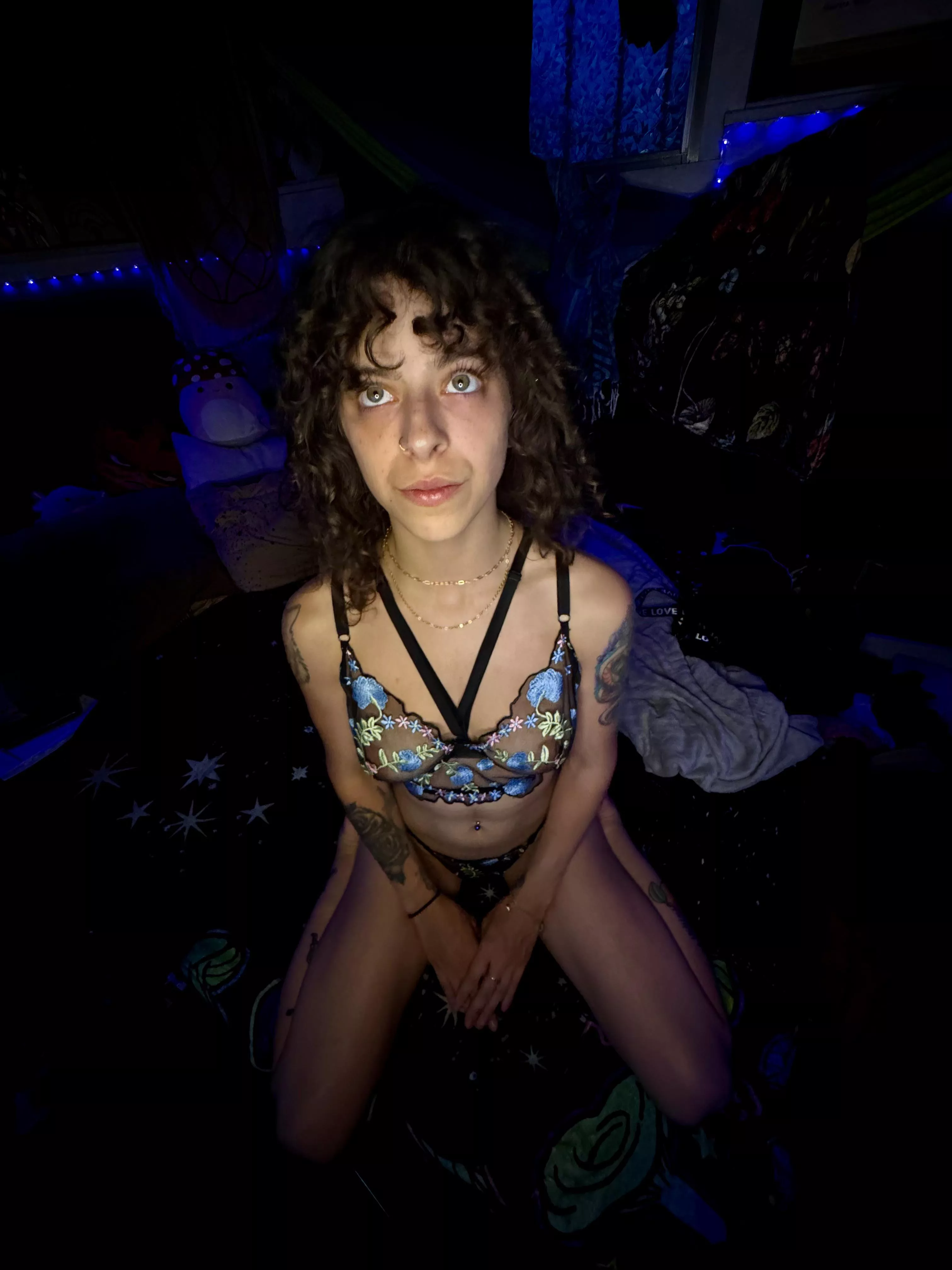 This outfit glows in a black light 