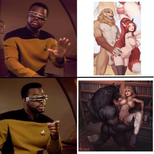 Where's the line between monsterfucking and furry porn, and why do I like one but not the other? (art by Personalami and Quasart)