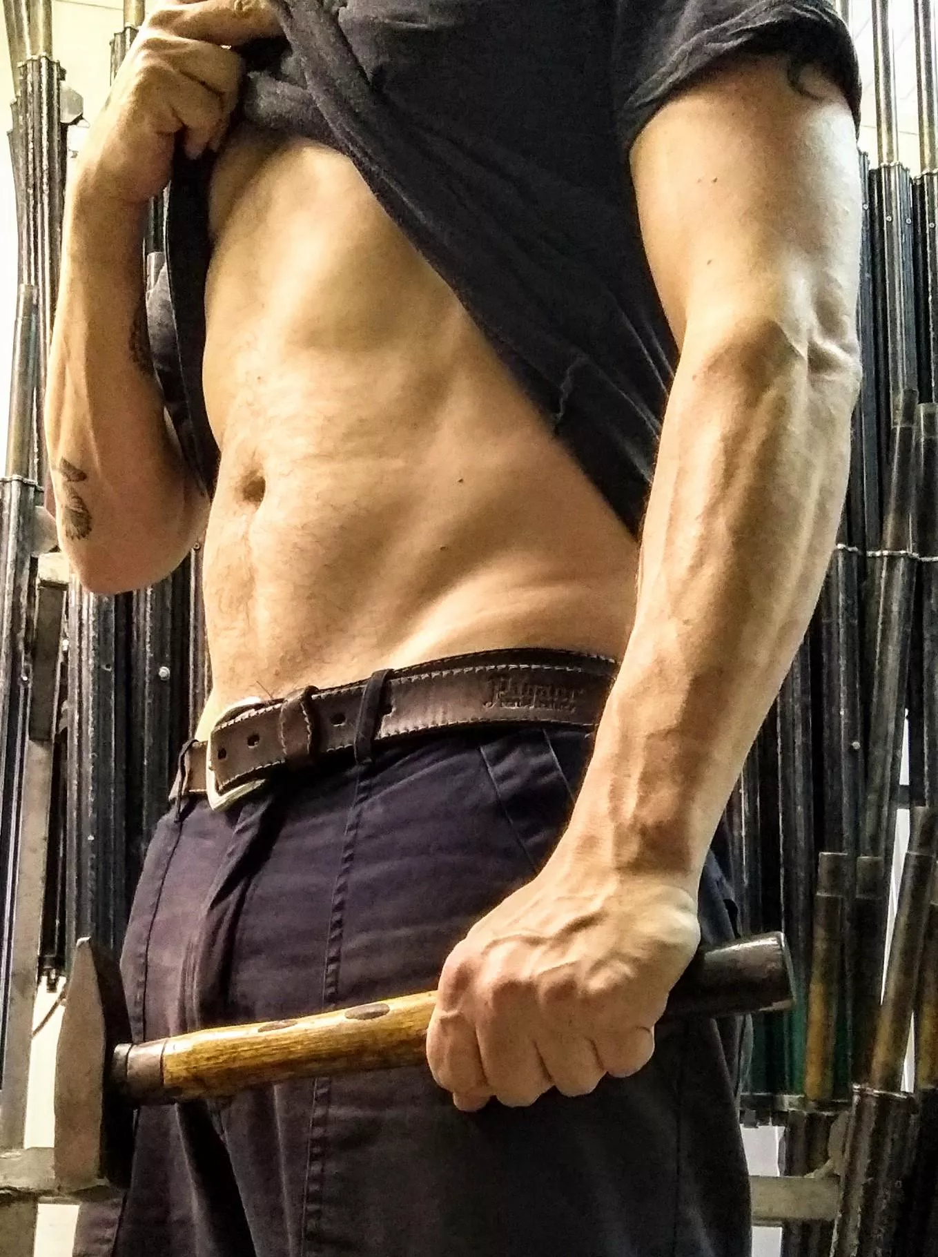 (42) allthis banging and pounding is making me sweaty...