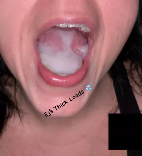 My husband’s loads are so thick and abundant, i usually struggle to swallow all of it but i love it!! 