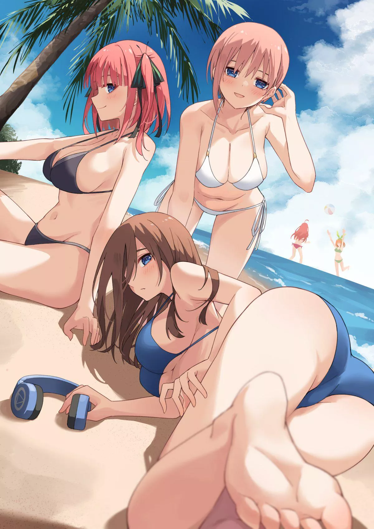 The Sisters Enjoying The Beach Together (Quintessential Quintuplets)