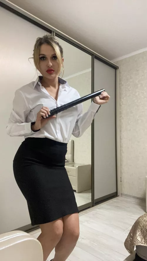 You did not fulfill the norm - you will be punished by a woman in a pencil skirt!