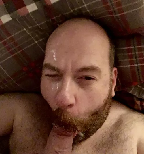 Nothing better than the smell of cum in your beard!