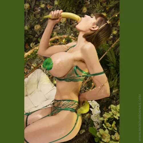 Pleasuring a big banana