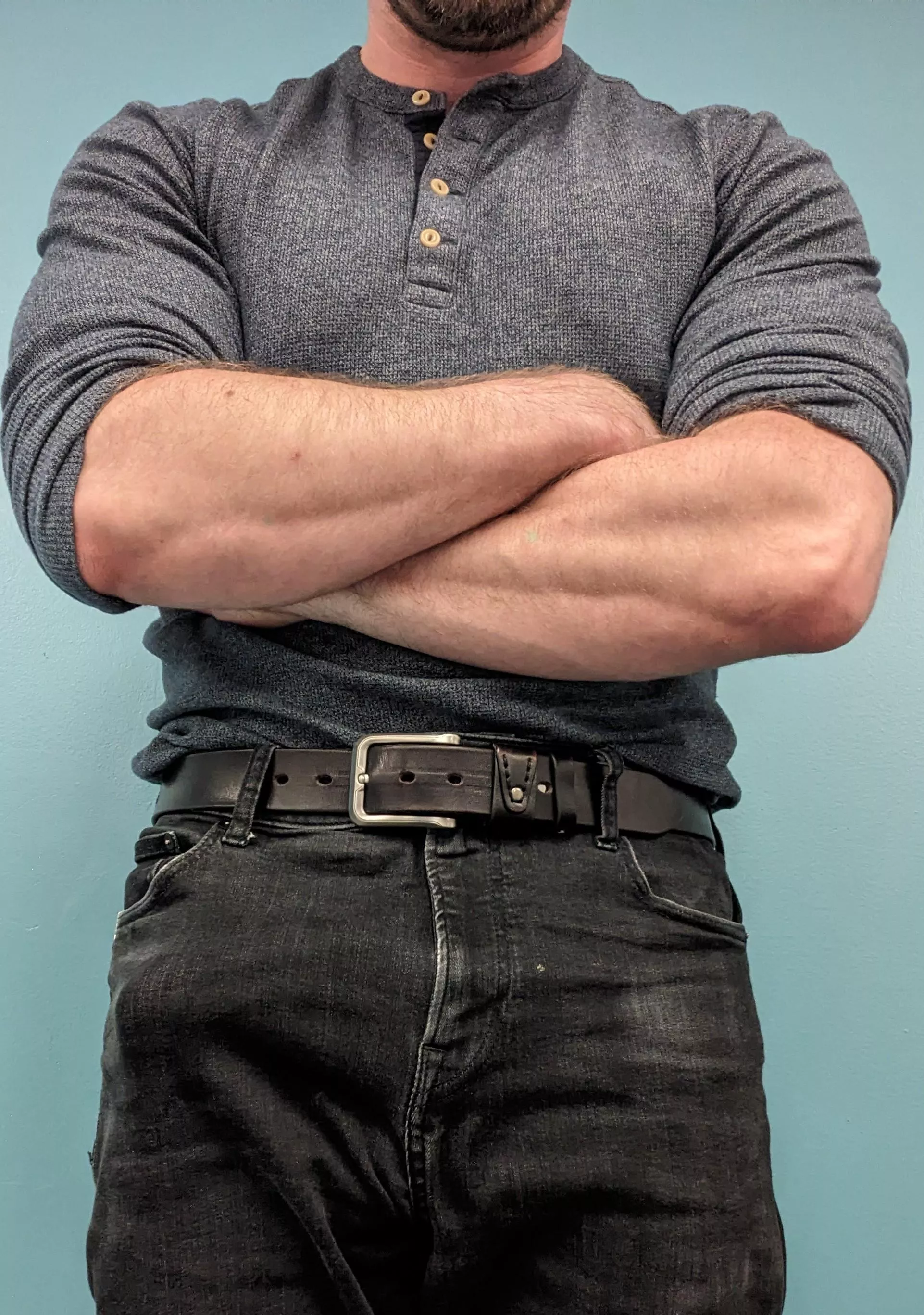 You walk into the office Monday morning and see me. I notice you eying my arms and... it's going to be a good week 