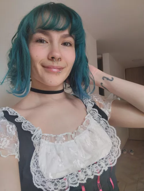 In love with my short blue hair