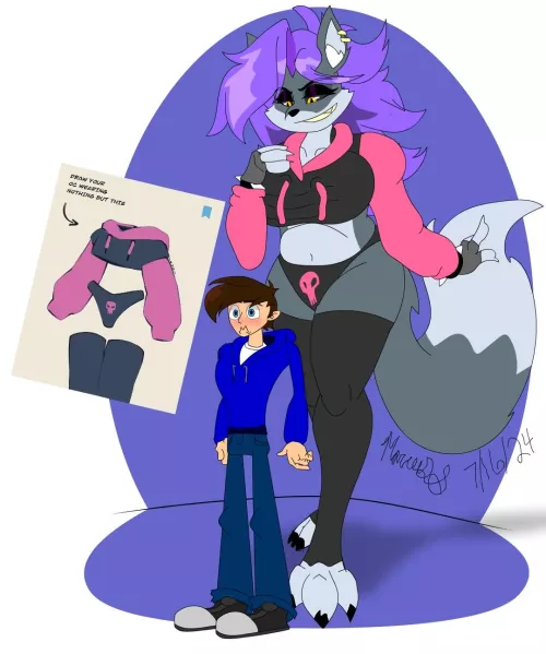 Maxine x/Twitter outfit prompt (art and characters by me)