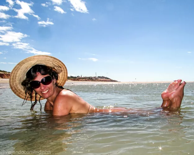 Natural pool on Canoa Quebrada beach.