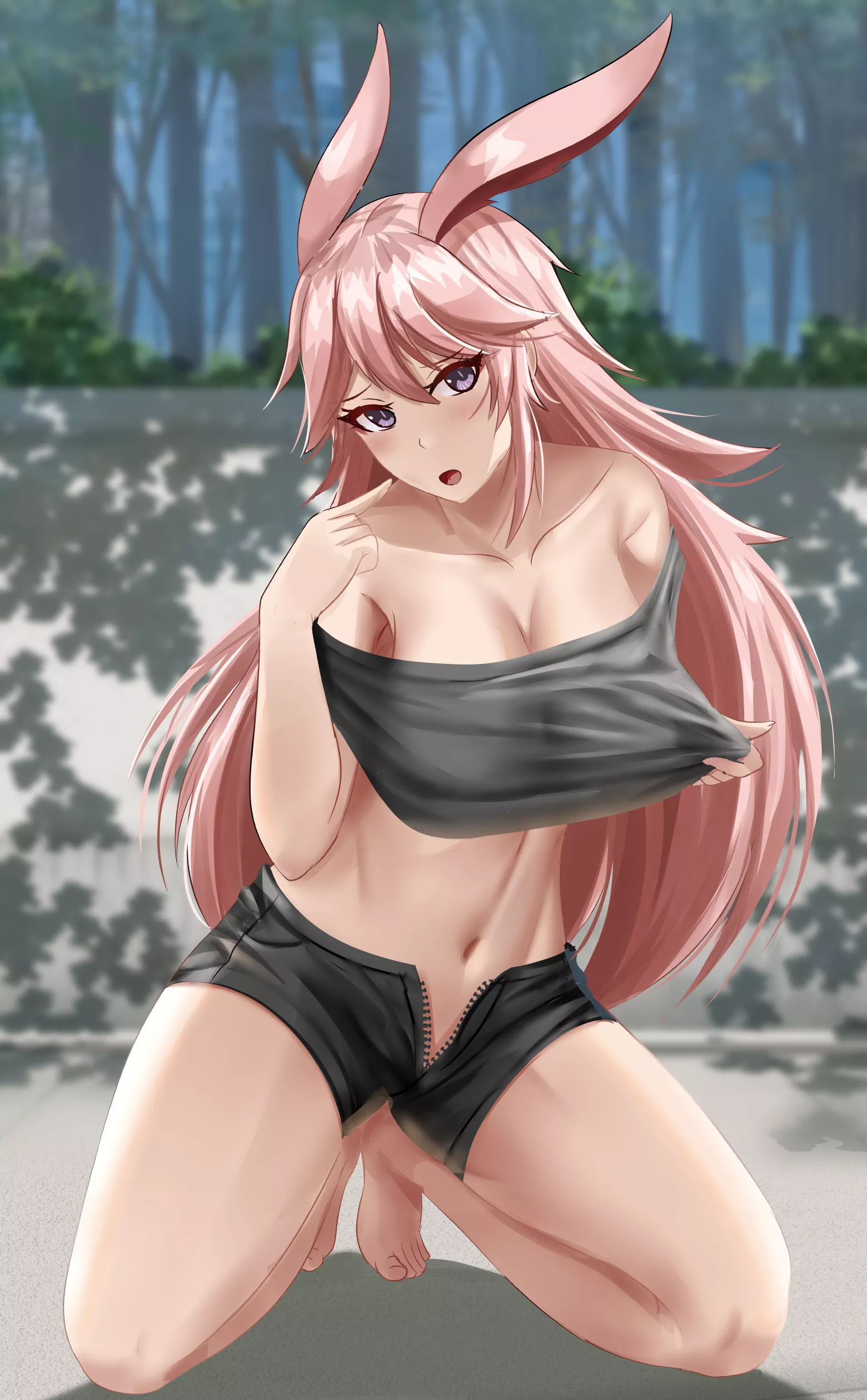 Bunny girl in the park 