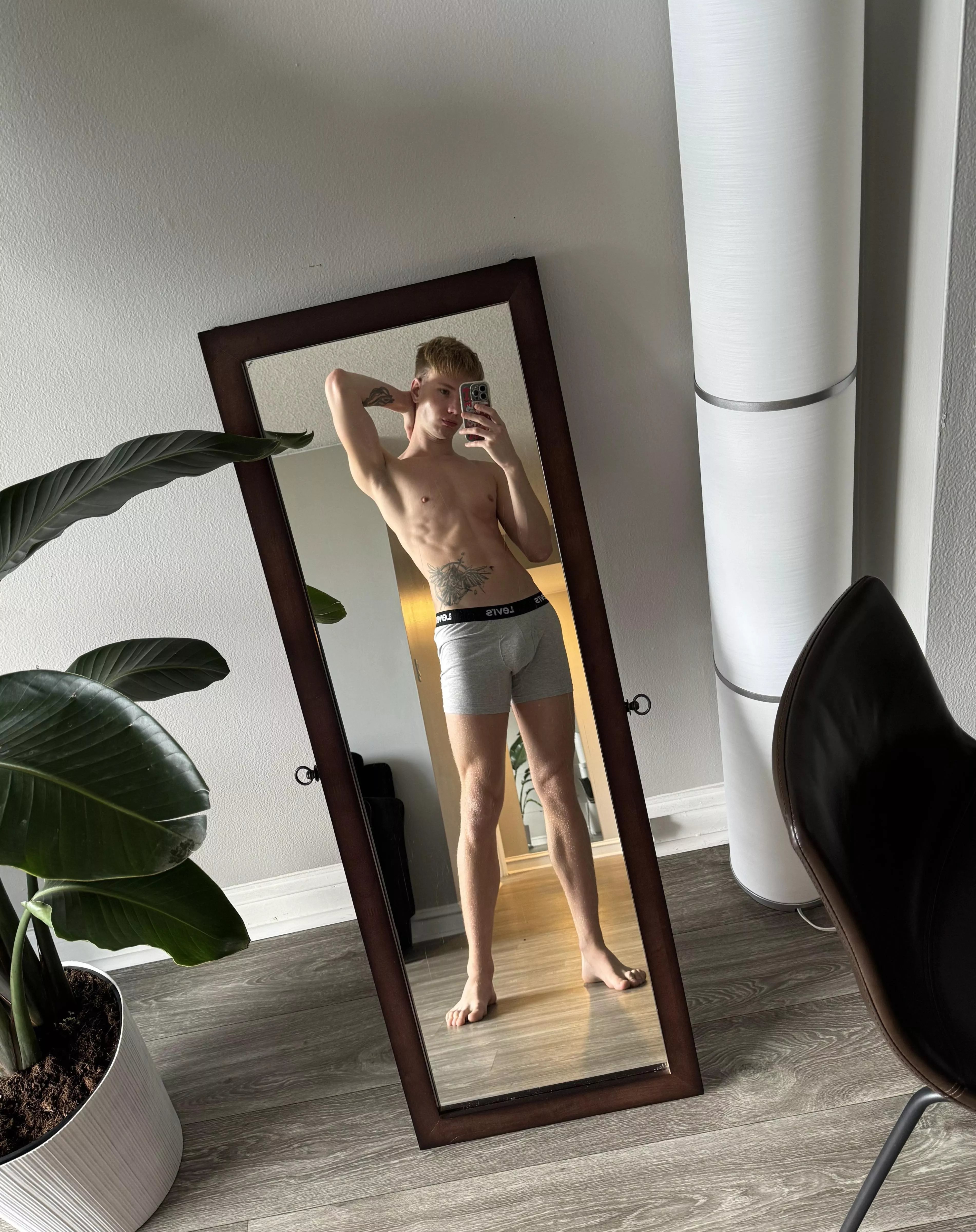 Delicious boy in the mirror