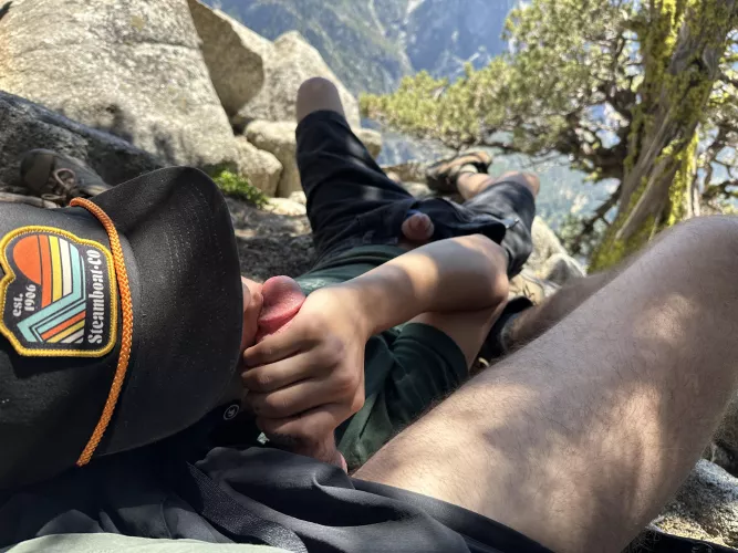 getting my cock sucked at the top of Yosemite falls 