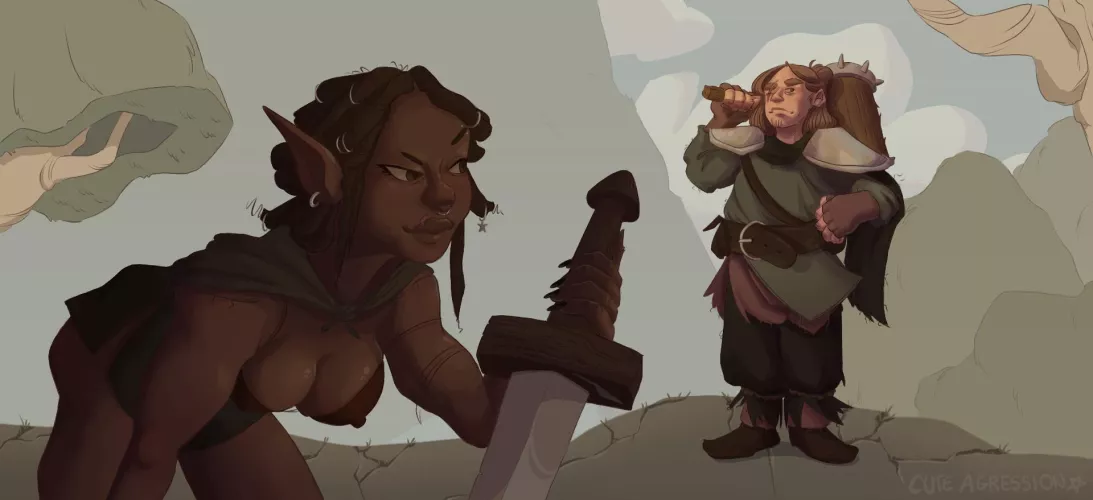 Made this art of me and my best friend’s OCs 