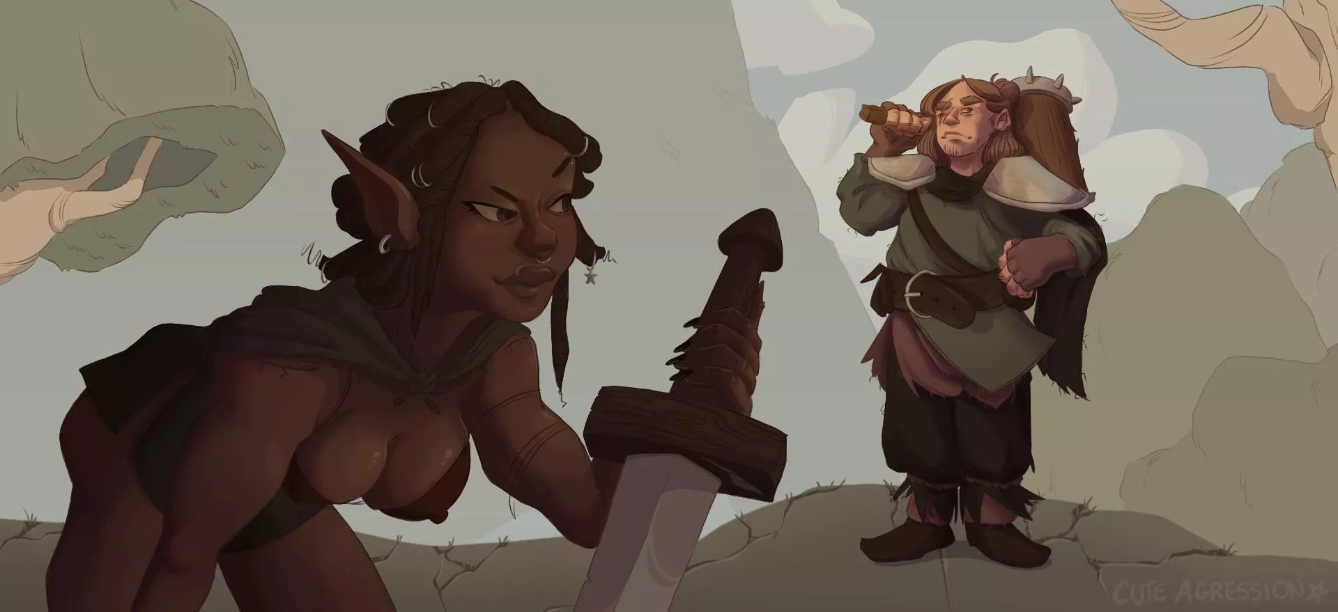 Made this art of me and my best friend’s OCs 