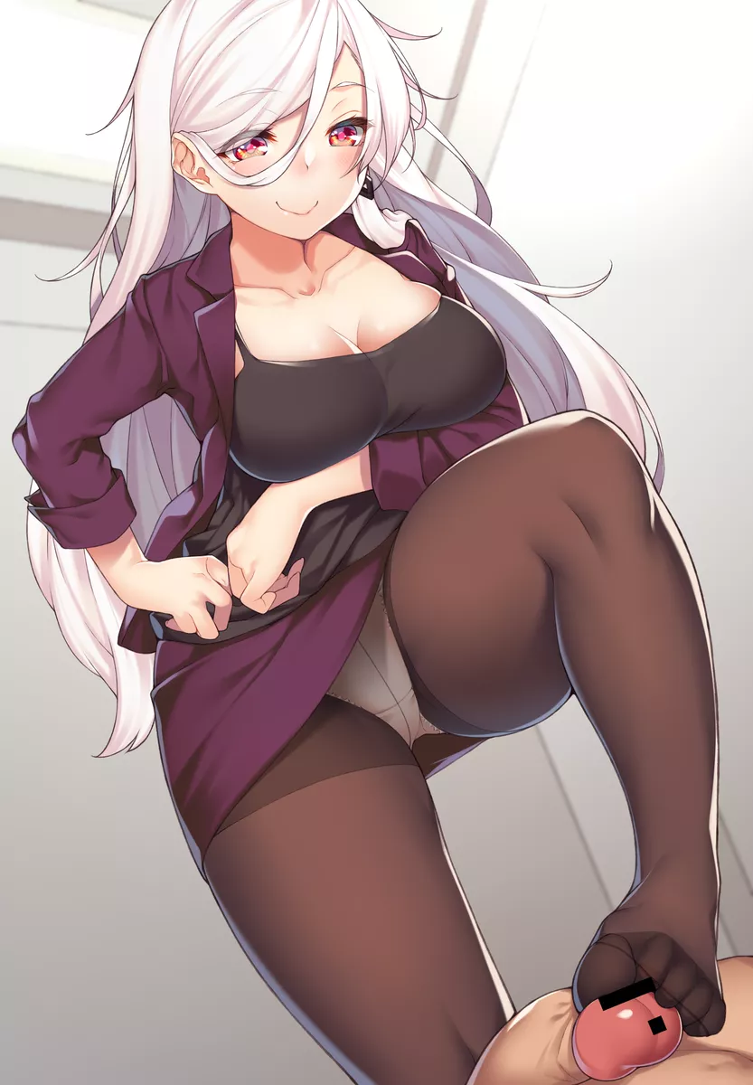 She loves stepping on her pet