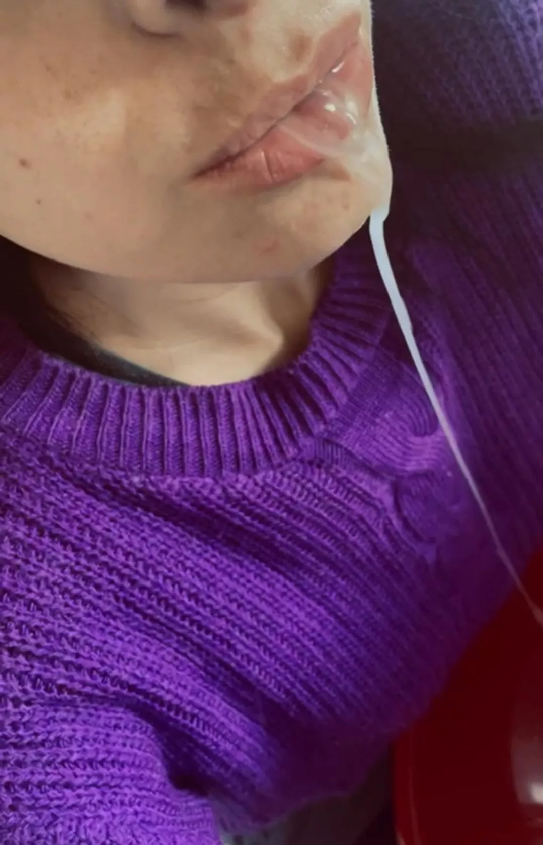 Warm spit on your face, this time i wanna flood your face with all my saliva and I want u to lick from your lips as much as u can