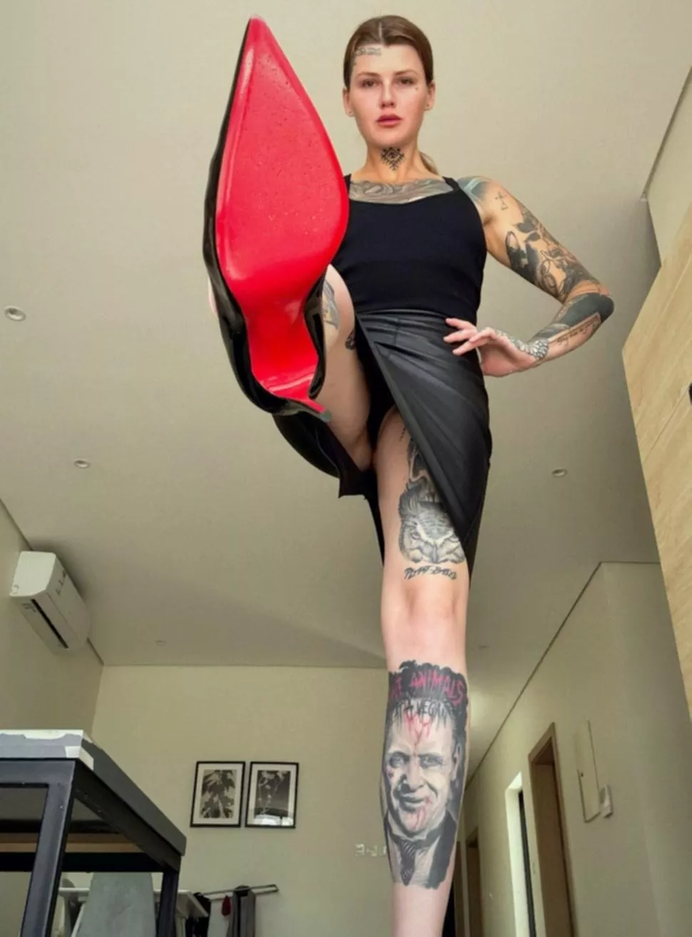 I feel perfect in a leather skirt