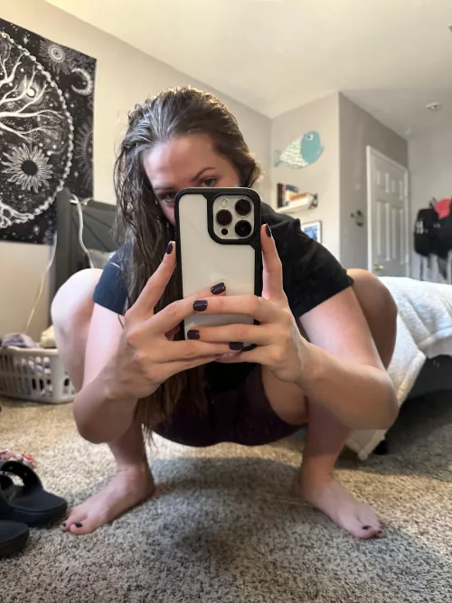 making sure I'm nice and stretched to sit on your face later 😋