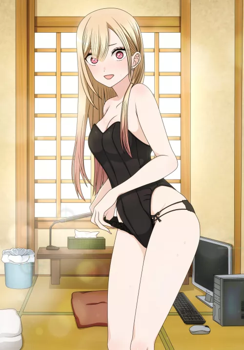 Marin Kitagawa Wearing Black Lingerie (My Dress Up Darling)