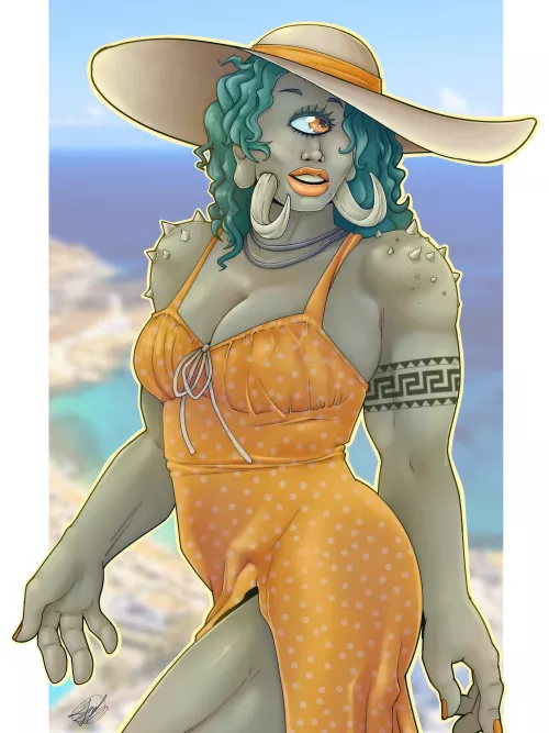 (OC) Monster Girl Summer continues! Have a Cyclops in a cute sundress