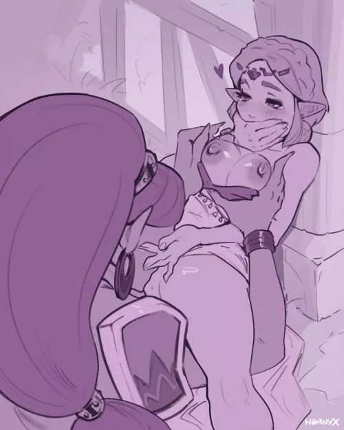 Quiet now, Princess... You don't want your cute boyfriend to catch us, hmm~?