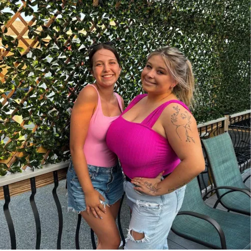 Trying to push her out of frame