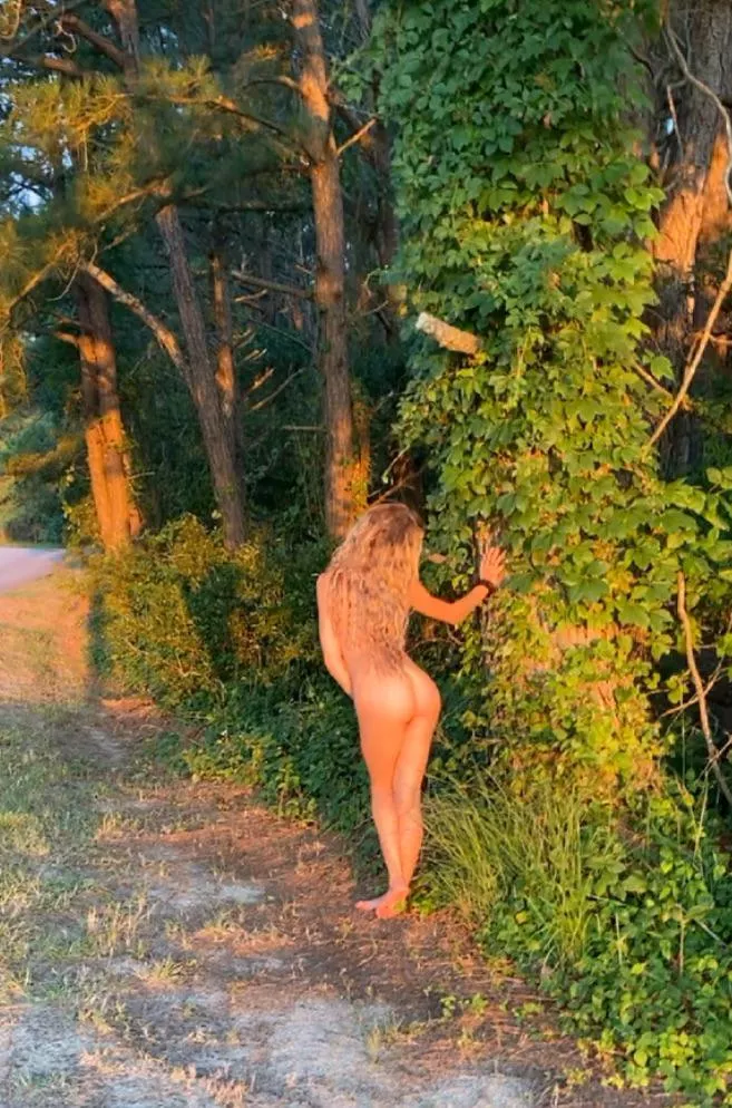wild petite booty spotted in the woods 