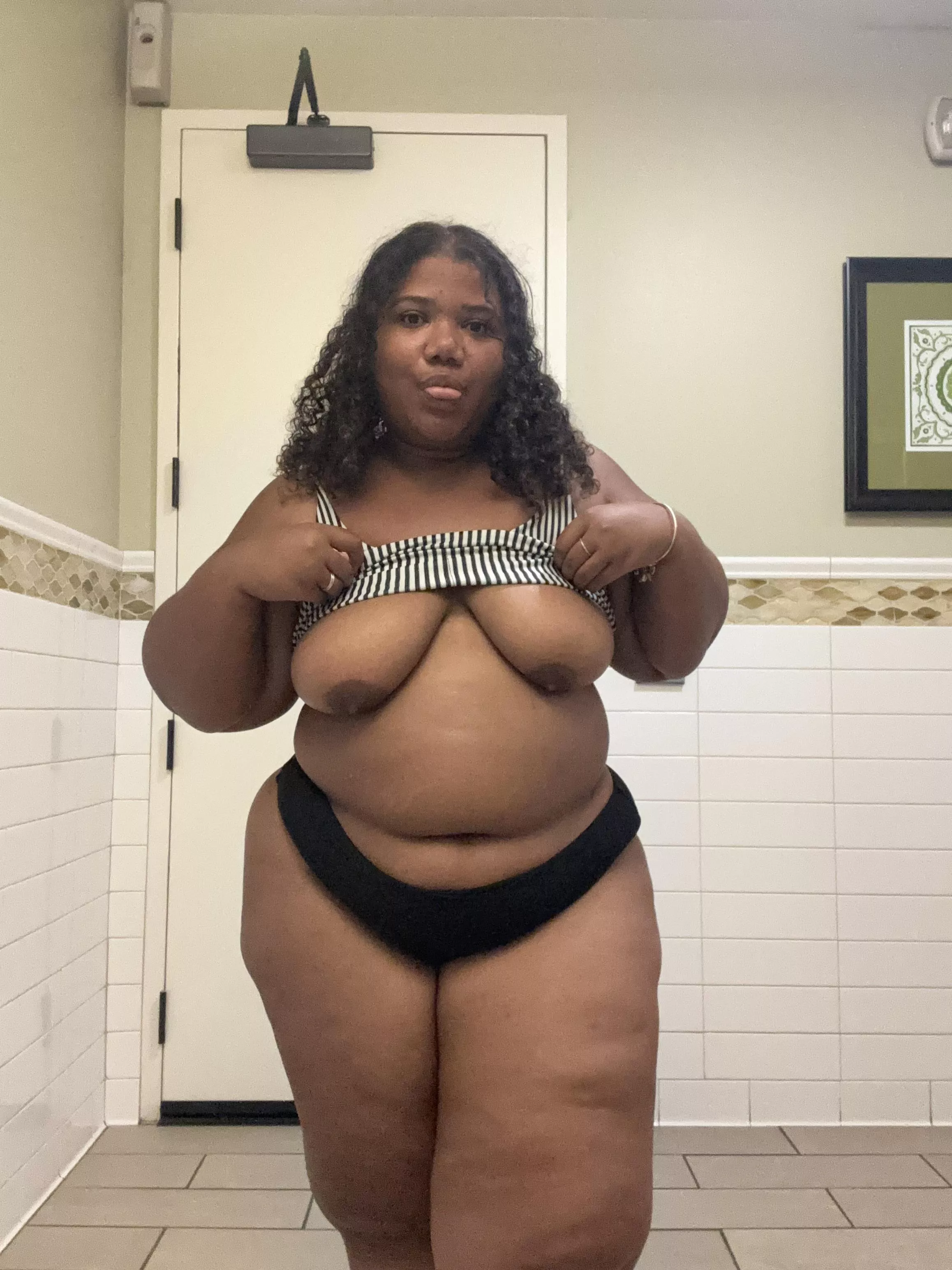 Flashing in the pool bathroom before I get caught 🤭