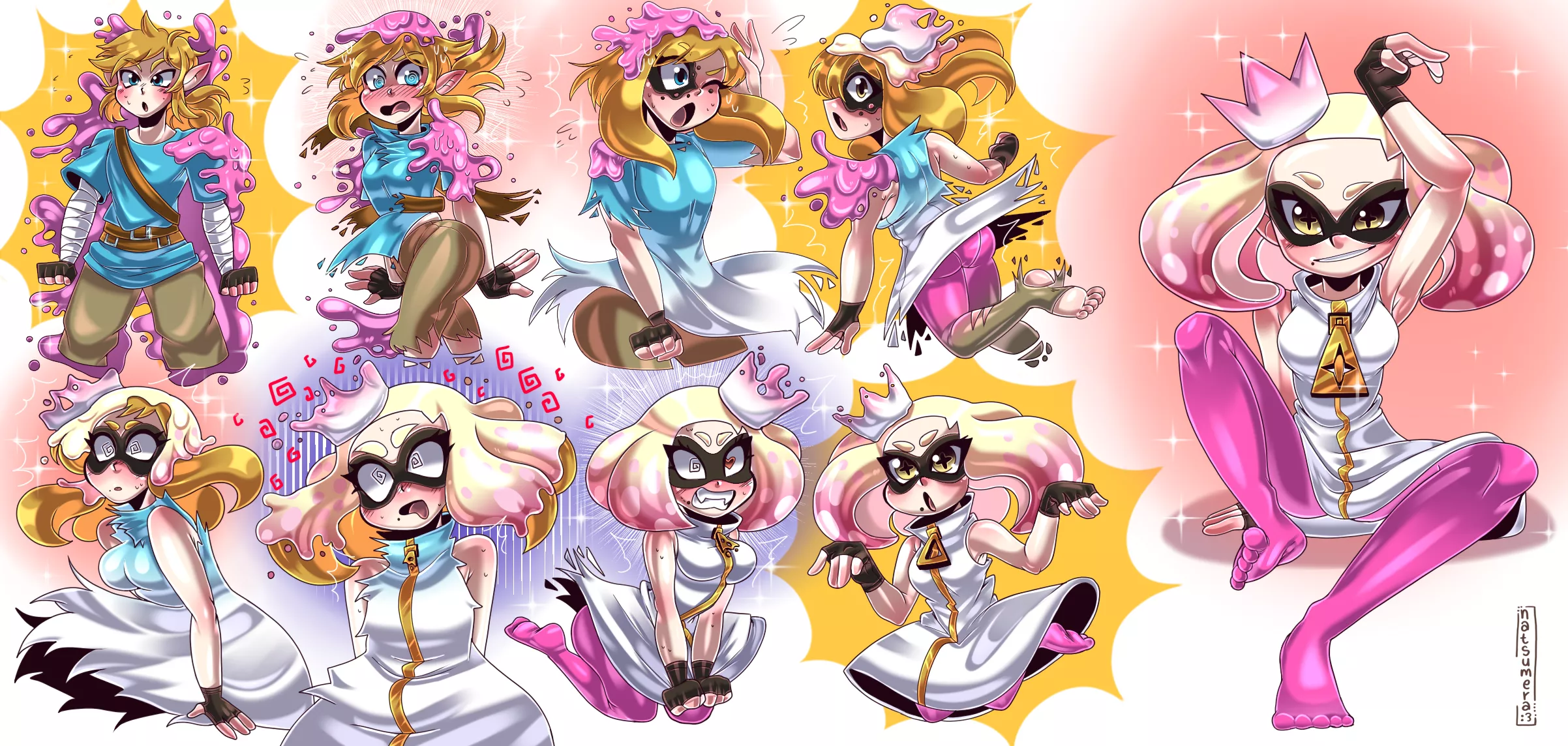 Getting Splatted (M Hylian [Link] -> F Inkling [Pearl]) by xXNatsumeraXx & LazyUsername1