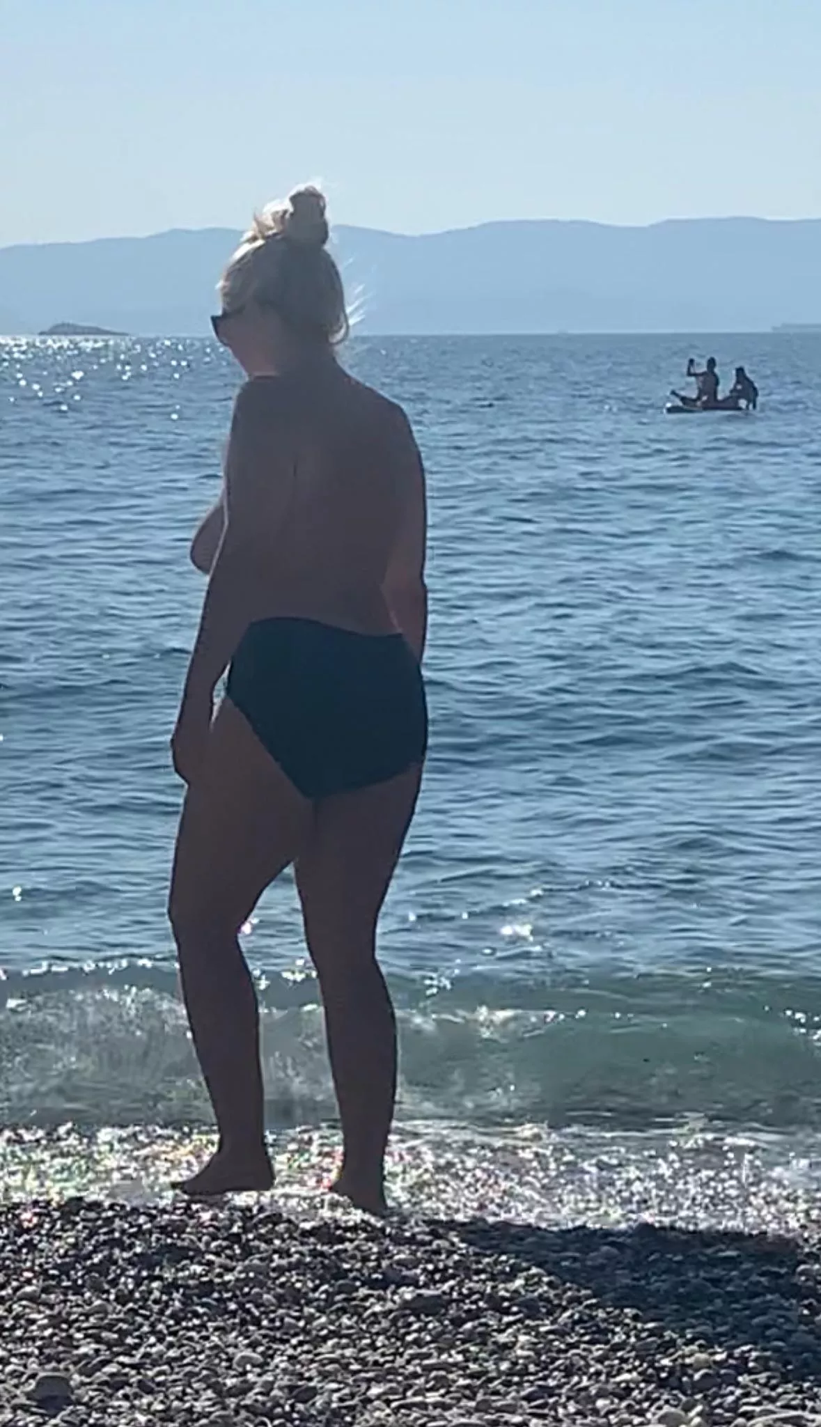 Looking forward to swimming! Gotta admit I was turned on when those boys saw my rack