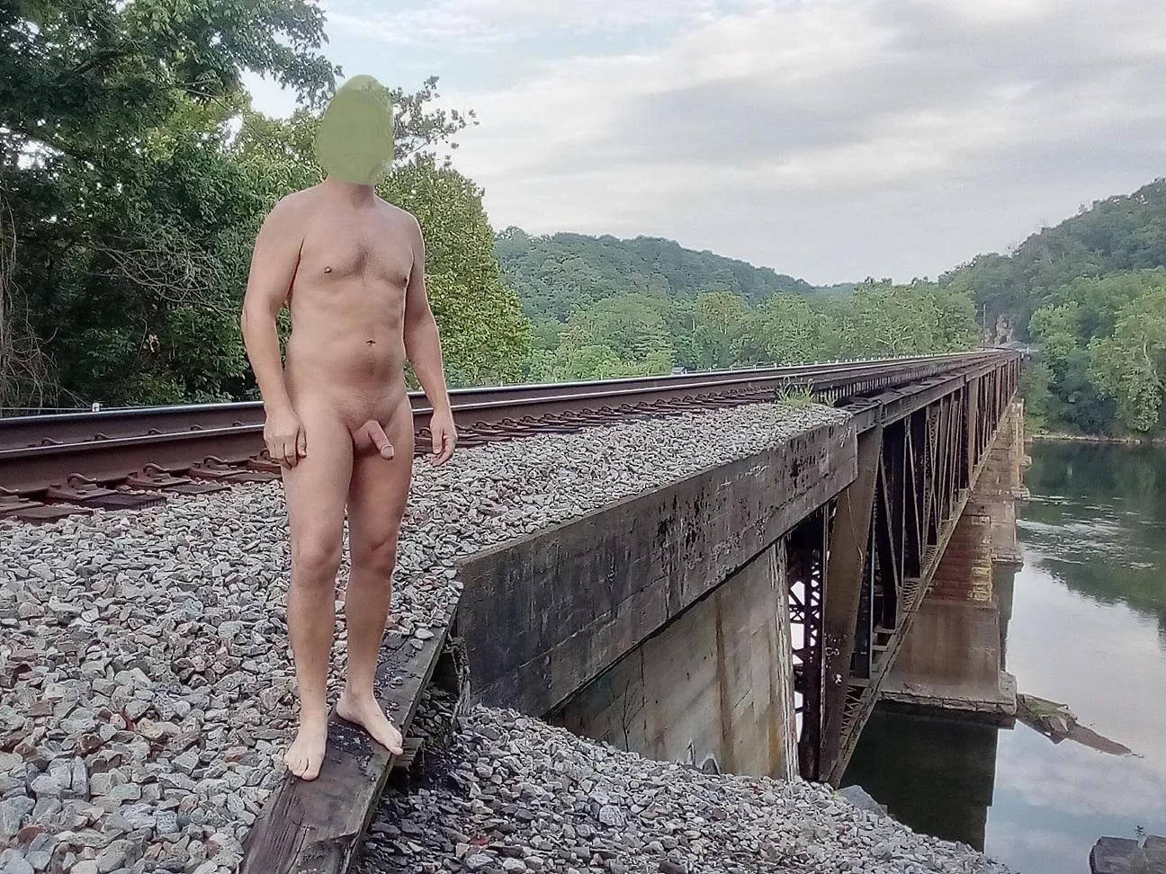 Nude by the tracks