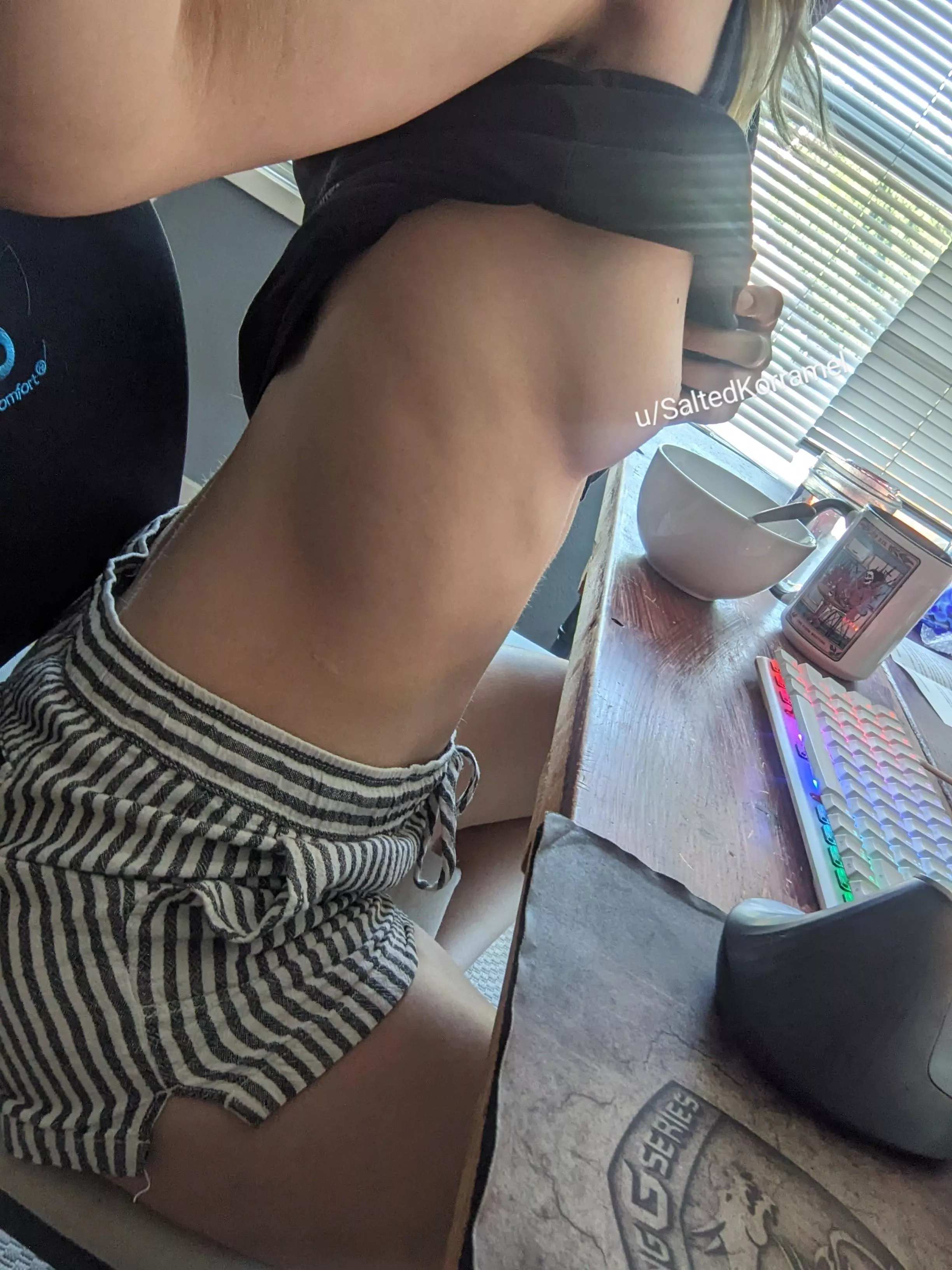 Flashing some sideboob at my desk