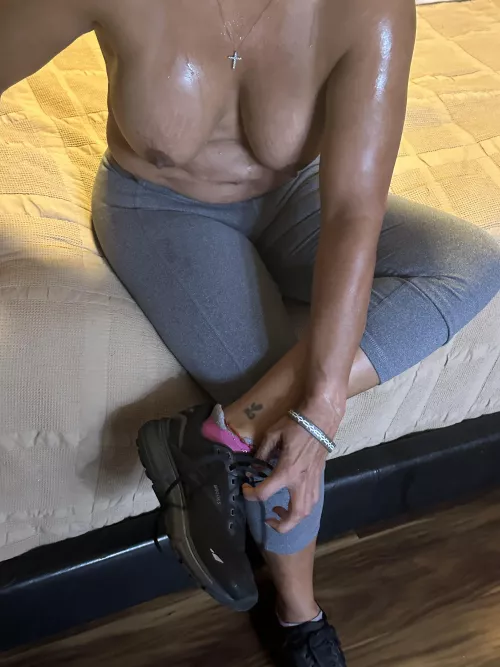 Sweaty girl after a run