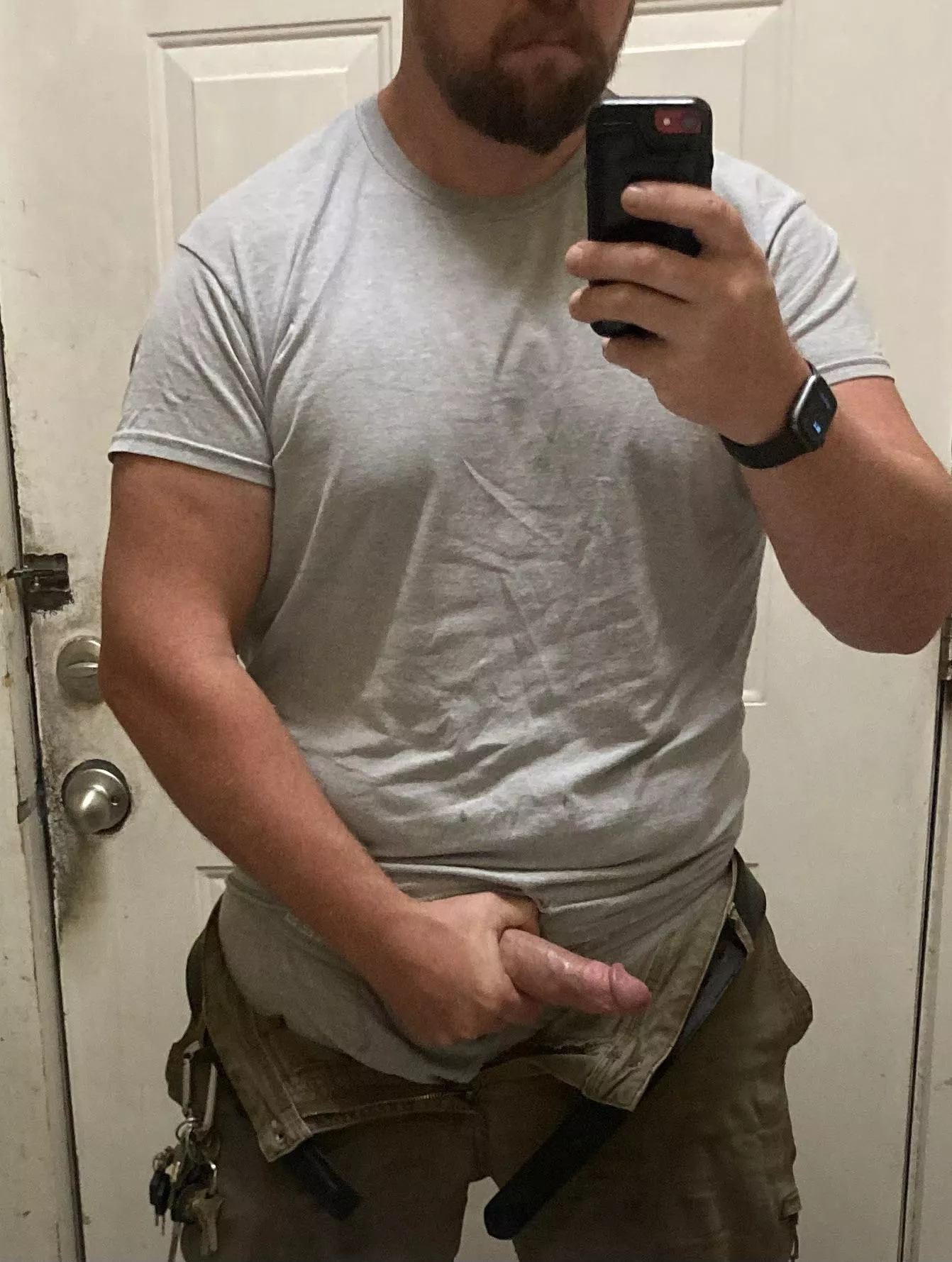 Looking thick all over in a skeezy gas station bathroom