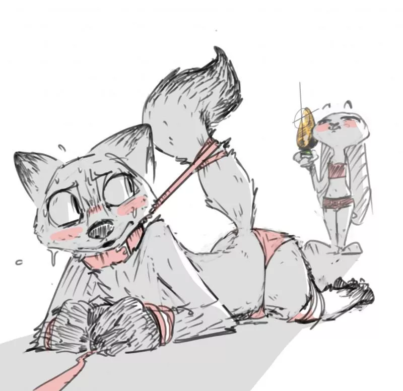 Now that you're tied up, Nick, it's carrot time! [FM] (art by nobby)