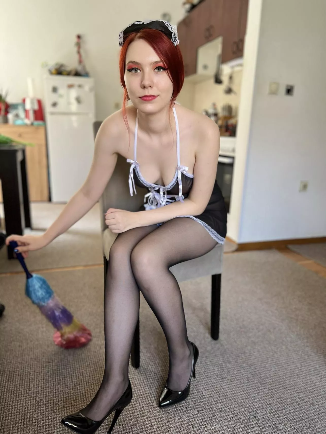 Sheer black pantyhose for you 