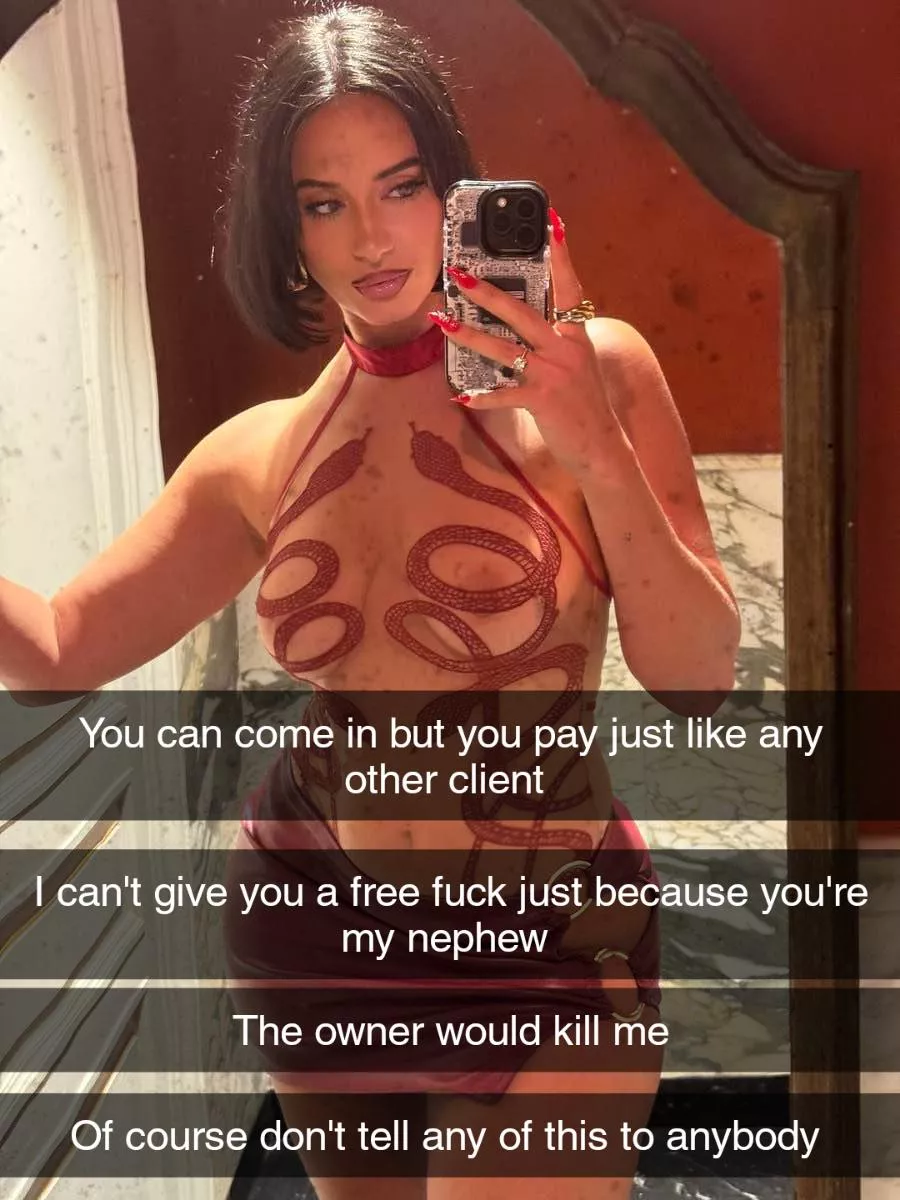 Your whore aunt works at a whorehouse and you came to visit her