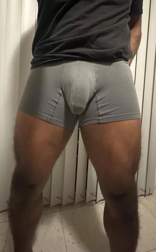Grey boxer briefs…are tight